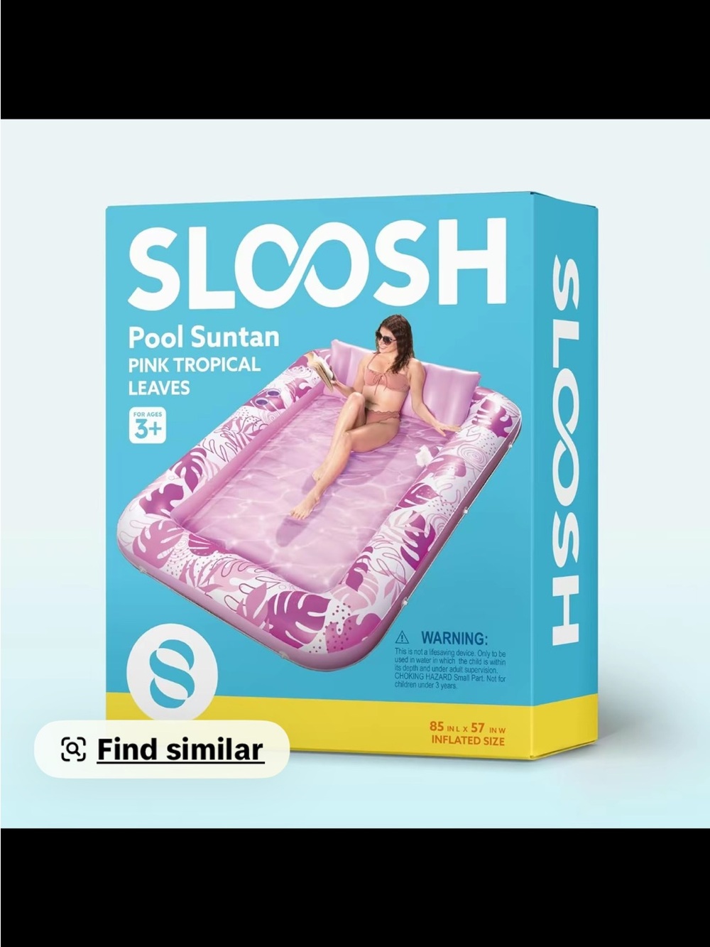 Pink Tropical Leaves Pool Suntan - Inflatable Lounger